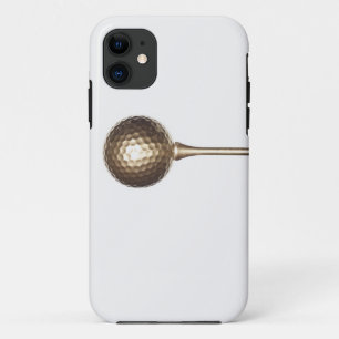 Gold golf ball and tee iPhone 11 case