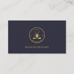 Gold Golf Clubs Business Card