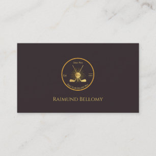 Gold Golf Clubs Business Card