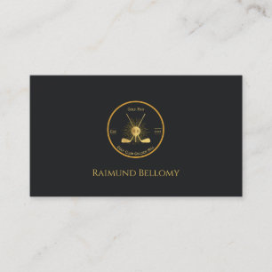 Gold Golf Clubs Business Card