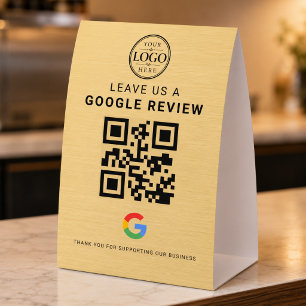 Gold Google Review Logo Tabletop Display