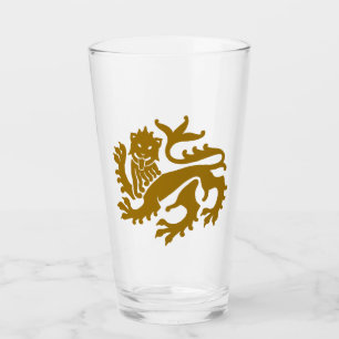 Gold Gothic Revival Lion Glass