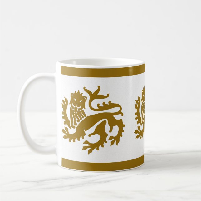 Gold Gothic Revival Lions Mug (Left)
