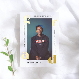 Gold Grad   Foil Pressed Photo Announcement