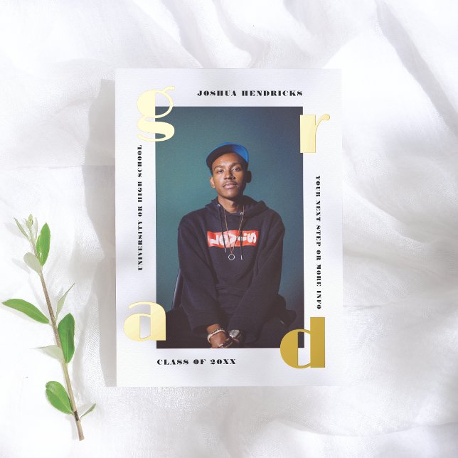 Gold Grad | Foil Pressed Photo Announcement (Creator Uploaded)