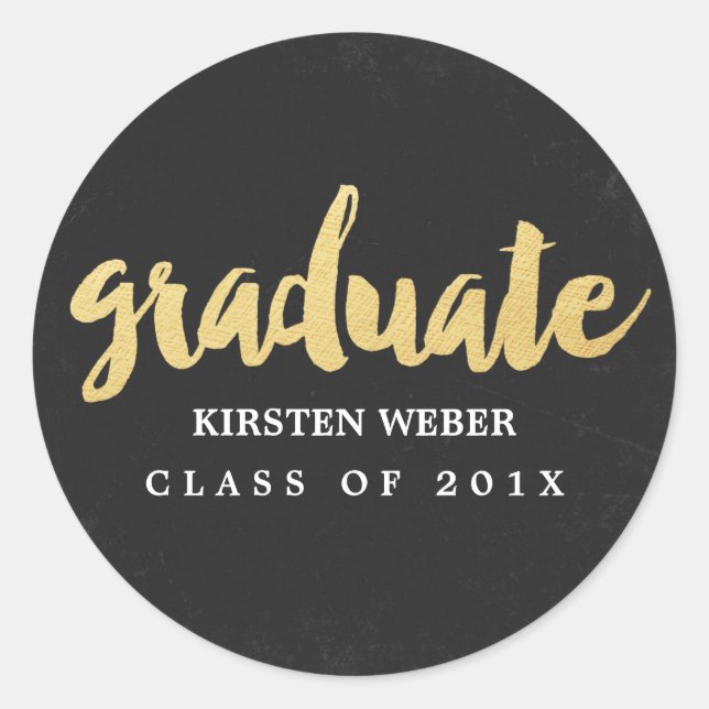 Gold Grad | Graduation Sticker Labels (Front)
