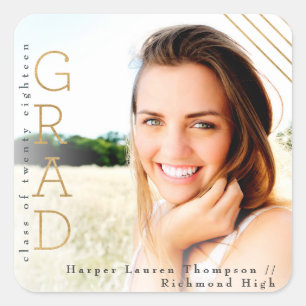 GOLD GRAD SQUARE STICKER