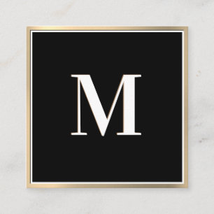 Gold Gradient Background   Monogram Square Business Card