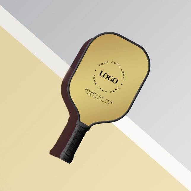 Gold Gradient Business Company Custom Logo & Text Pickleball Paddle (Creator Uploaded)