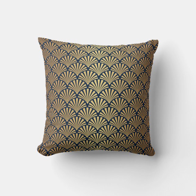 Gold Gradient: Seamless Art Deco Cushion (Front)