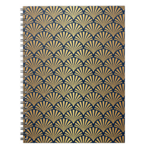 Gold Gradient: Seamless Art Deco Notebook