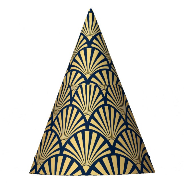 Gold Gradient: Seamless Art Deco Party Hat (Front)
