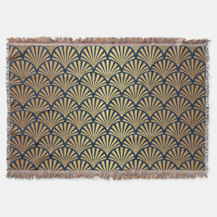 Gold Gradient: Seamless Art Deco Throw Blanket