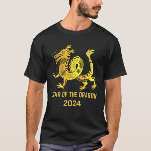 Gold Gradient Year Of The Dragon 2024 New Year T-Shirt