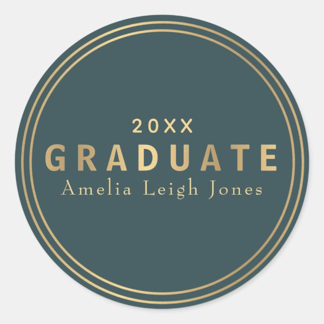 Gold Graduate Envelope Sticker (Front)