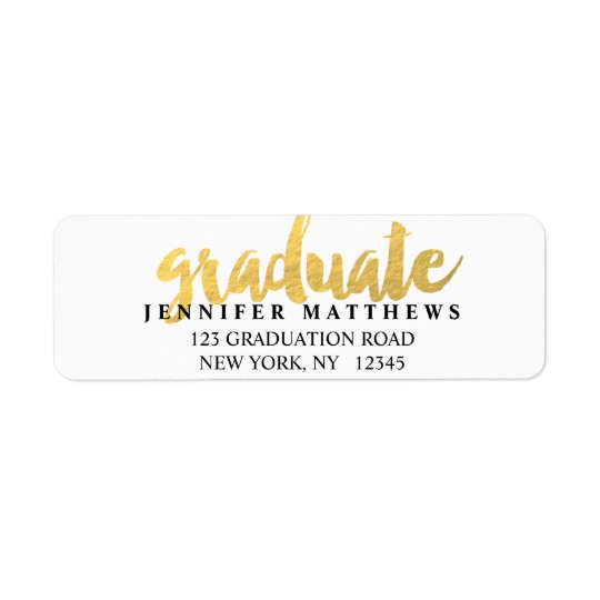 Gold Graduate | Graduation Address Label