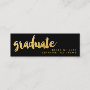 Gold Graduate Script Business Card