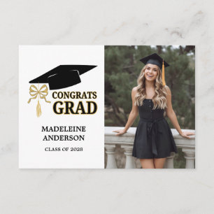 Gold Graduation Cap Tassel Bow Girl College Fund Enclosure Card