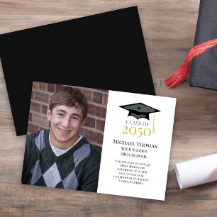 Gold Graduation Hat Photo Template