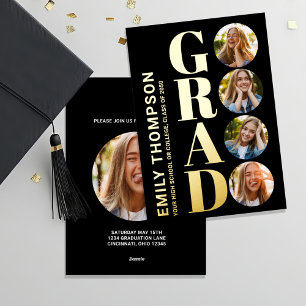 Gold Graduation Modern Photo Collage
