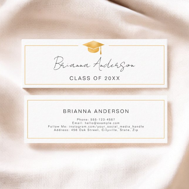 Gold Graduation Name Card Elegant Insert Card (Creator Uploaded)