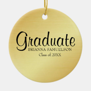 Gold Graduation Ornament with Black Text