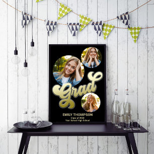 Gold Graduation Party Sign Custom Photo