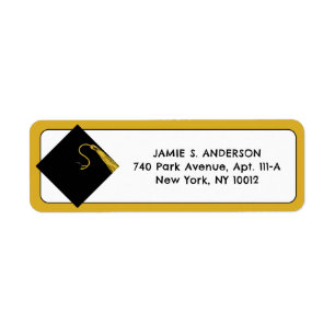 Gold Graduation Return Address Labels