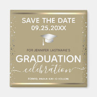 Gold Graduation Save the Date 