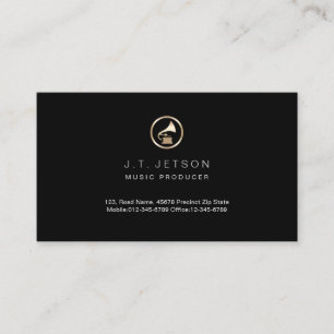 Gold Gramophone Icon Music Producer Business Card