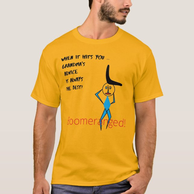 Gold 'Grandsma's Advice'  Boomeranged T-Shirt (Front)