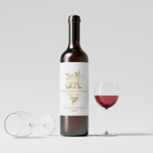 Gold Grapes Winery Wine Business Label