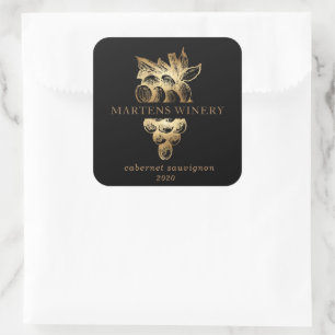 Gold Grapes Winery Wine Business Wine Label