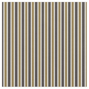 gold, gray thunder and white stripes fabric