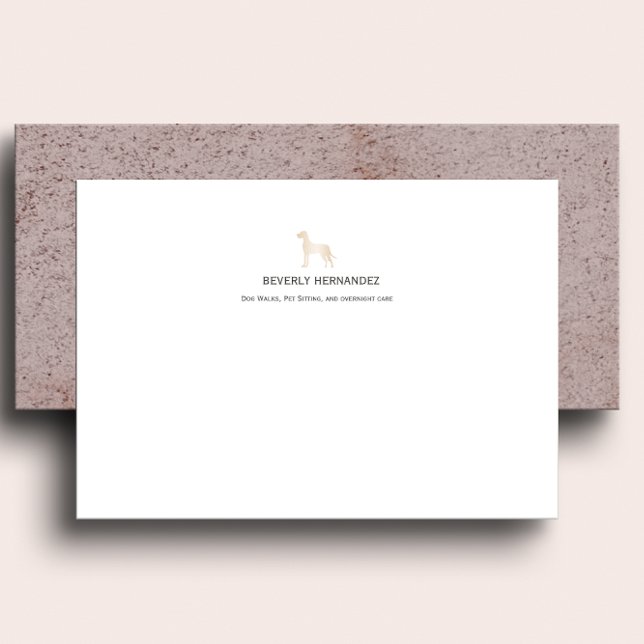Gold Great Dane Dog Walker Elegant Monogram Card (Creator Uploaded)