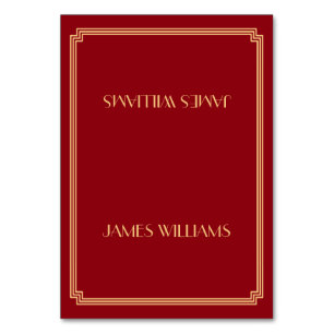 Gold Great Gatsby Art Deco Red Place Cards