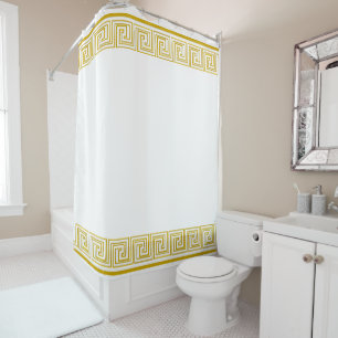 Gold Grecian Frieze Design Shower Curtain