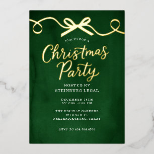 Gold Green Bow Office Corporate Christmas Party