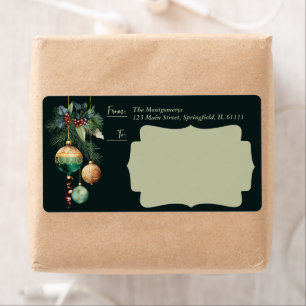 Gold Green Christmas Ornaments Shipping