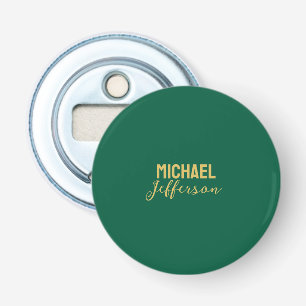 Gold green color elegant modern minimalist name bottle opener