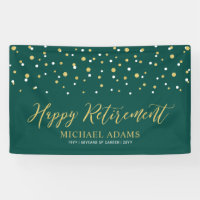 Gold & Green Confetti | Happy Retirement Party