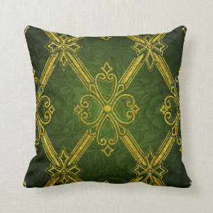 Gold Green Deco Cushion