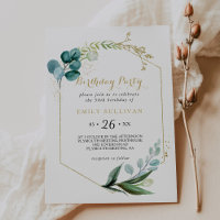 Gold & Green Eucalyptus 50Th Birthday Party