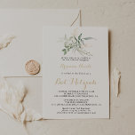 Gold Green Foliage Calligraphy Bat Mitzvah  Invitation<br><div class="desc">This gold green foliage calligraphy bat mitzvah invitation is perfect for a rustic bat mitzvah. This artistic design features hand-drawn watercolor gold and green foliage ,  inspiring natural beauty.</div>