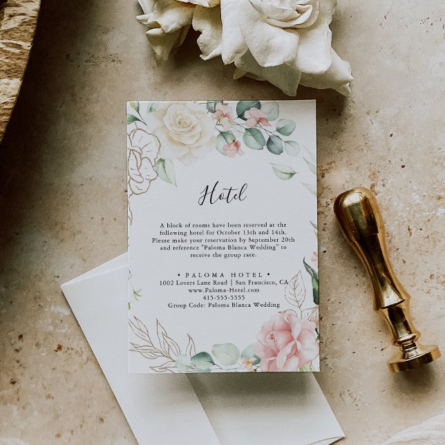 Gold Green Foliage Floral Hotel Enclosure Card (Creator Uploaded)