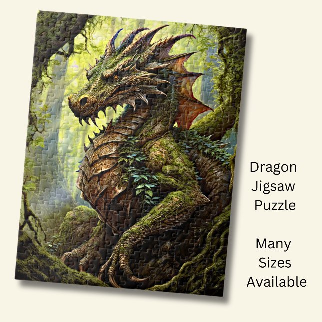 Gold Green Forest Dragon Jigsaw Puzzle (Creator Uploaded)