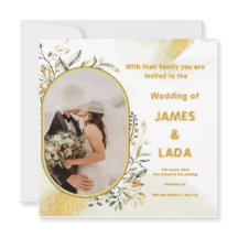 Gold Green Luxury Wedding Party Invitation