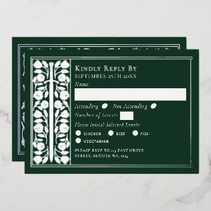 Gold Green Medieval Sword Wedding RSVP