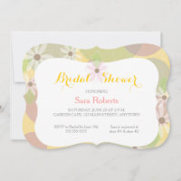 Gold, Green & Pink I White Daisies Bridal Shower