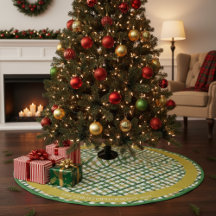 Gold Green Plaid Christmas